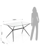 Table/Bureau Stick transparent - 76x80x140 cm