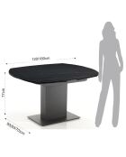 Table Extensible Epic 1 gris marbré - 77x90x120/180 cm
