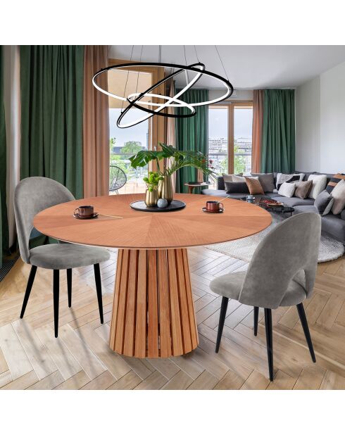 Table Ronde Volga  Wood chêne - 75xØ.137 cm