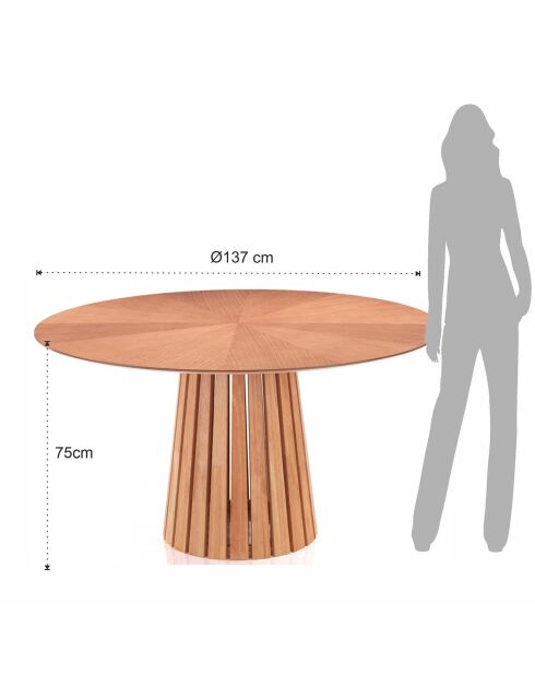 Table Ronde Volga  Wood chêne - 75xØ.137 cm