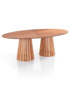 Table Ovale Volga  Wood chêne - 75x110x190 cm