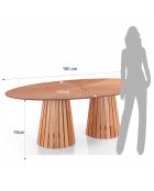 Table Ovale Volga  Wood chêne - 75x110x190 cm