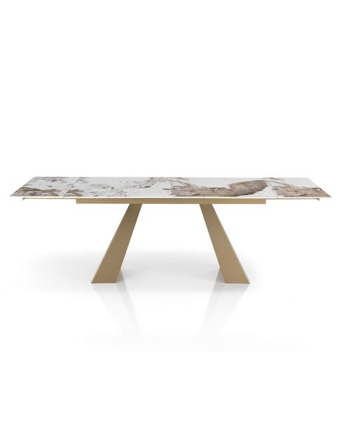 Table À Rallonge Hut 1 marbré/doré - 76x90x160/200/240 cm