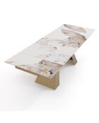 Table À Rallonge Hut 1 marbré/doré - 76x90x160/200/240 cm