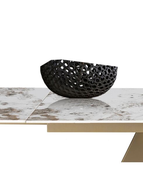 Table À Rallonge Hut 1 marbré/doré - 76x90x160/200/240 cm