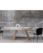 Table À Rallonge Hut 1 marbré/doré - 76x90x160/200/240 cm