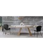 Table À Rallonge Hut 1 marbré/doré - 76x90x160/200/240 cm