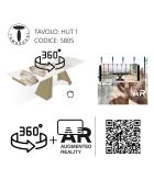 Table À Rallonge Hut 1 marbré/doré - 76x90x160/200/240 cm