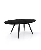 Table À Rallonge Oval Black noire - 75x93x160 (fermé)|75x93x200 (ouvert) cm