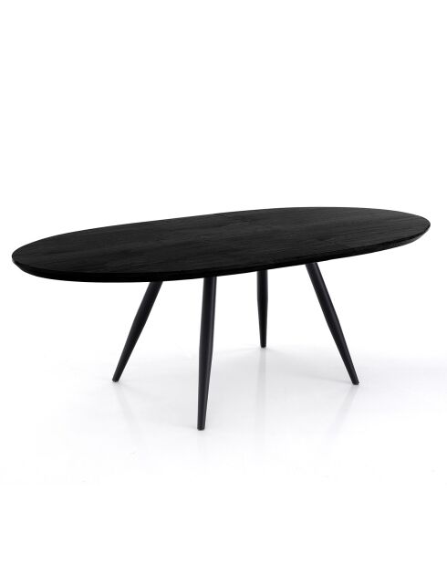 Table À Rallonge Oval Black noire - 75x93x160 (fermé)|75x93x200 (ouvert) cm