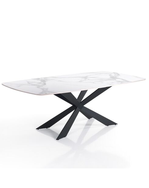 Table Tips White Marble marbré - 76x90x180 cm