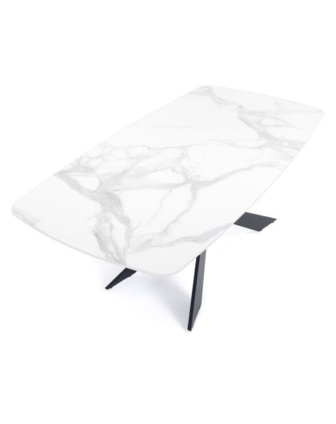 Table Tips White Marble marbré - 76x90x180 cm