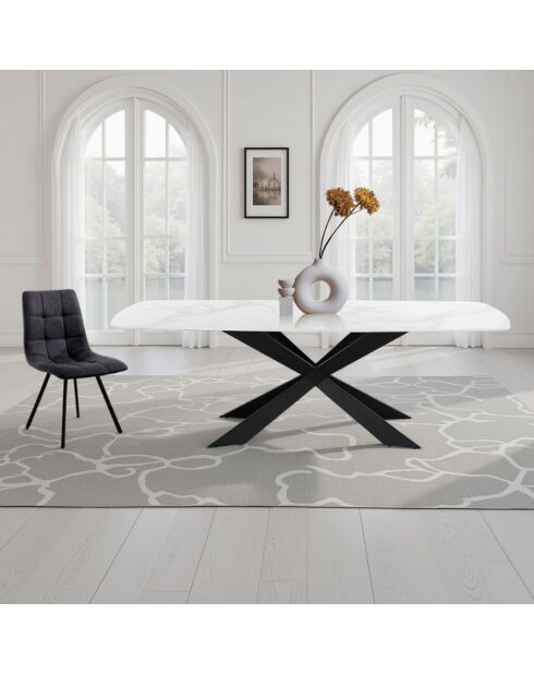 Table Tips White Marble marbré - 76x90x180 cm