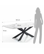 Table Tips White Marble marbré - 76x90x180 cm