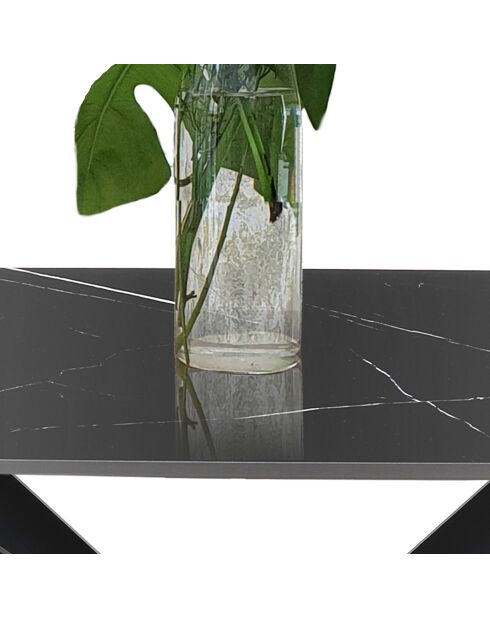Table Tips Black Marble noir marbré - 76x90x180 cm