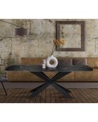 Table Tips Black Marble noir marbré - 76x90x180 cm