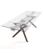 Table À Rallonges Bran transparent - 78x90x160/200/240 cm