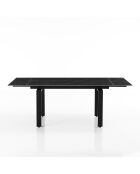 Table Extensible Devin Black Marble noir marbré - 76x90x140/200 cm