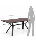 Table À Rallonges Logan Dark Wood  marron - 75x90x180/240 cm