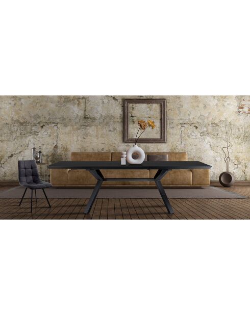 Table Extensible Logan Black noir - 75x90x180/240 cm