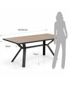 Table Extensible Logan Wood  chêne - 75x90x180/240 cm