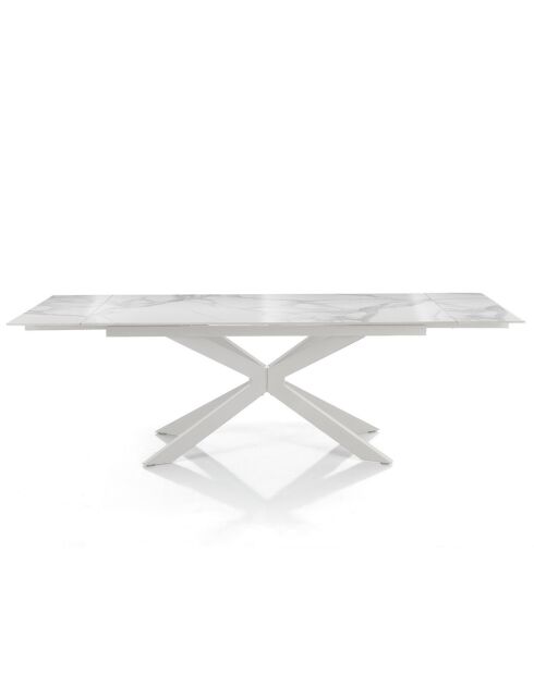Table À Rallonge Melvin 160 Total White blanc marbré - 74.5x90x160/240 cm