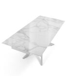 Table À Rallonge Melvin 160 Total White blanc marbré - 74.5x90x160/240 cm