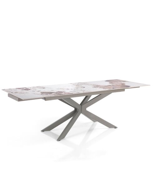 Table Extensible Melvin Evo Platinum Onice  onyx marbré - 74.5x90x160/240 cm