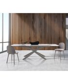 Table Extensible Melvin Evo Platinum Onice  onyx marbré - 74.5x90x160/240 cm