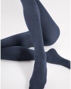 2 Collants à motifs Aquatic 40 deniers bleu marine