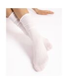 2 Paires de chaussettes à motifs Cool Milk 60 deniers blanches