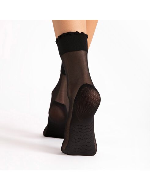 2 Paires de chaussettes à motifs Pico Massage 20 deniers noires