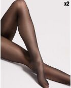 2 Collants à motifs Idalia 20 deniers noirs