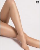 2 Collants à motifs Idalia 20 deniers naturel clair