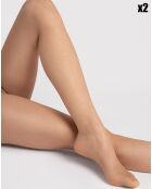 2 Collants transparents Klara 20 deniers naturel clair