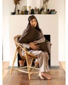 Taie d'oreiller 100% Soie Bio Espresso marron foncé