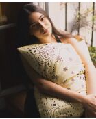 Taie d'oreiller 100% Soie Bio Bohème marron/jaune