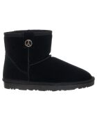 Boots fourrées en Velours de Cuir 794-01 Noires