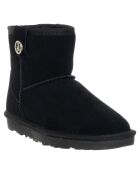 Boots fourrées en Velours de Cuir 794-01 Noires