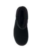 Boots fourrées en Velours de Cuir 794-01 Noires