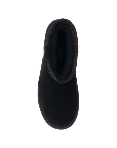 Boots fourrées en Velours de Cuir 794-01 Noires