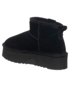 Boots fourrées en Velours de Cuir 793-01 Noires