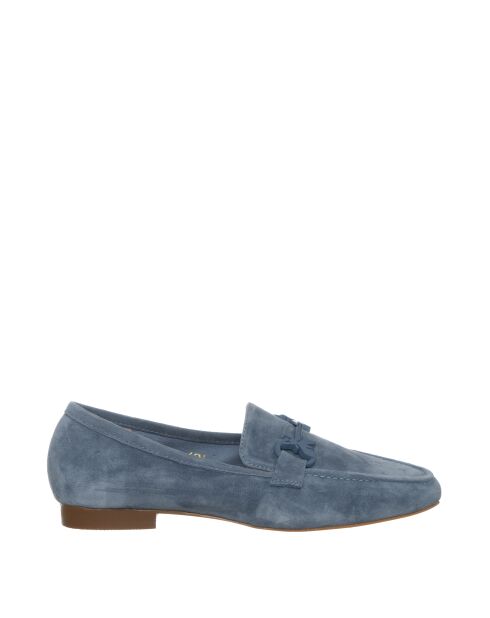 Mocassins en Velours de Cuir 275-15 bleus
