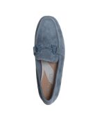 Mocassins en Velours de Cuir 275-15 bleus