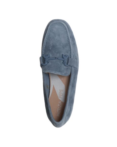 Mocassins en Velours de Cuir 275-15 bleus
