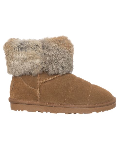 Boots fourrées en Velours de Cuir 941-24 camel