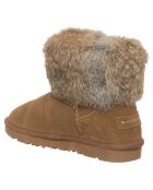 Boots fourrées en Velours de Cuir 941-24 camel