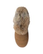 Boots fourrées en Velours de Cuir 941-24 camel