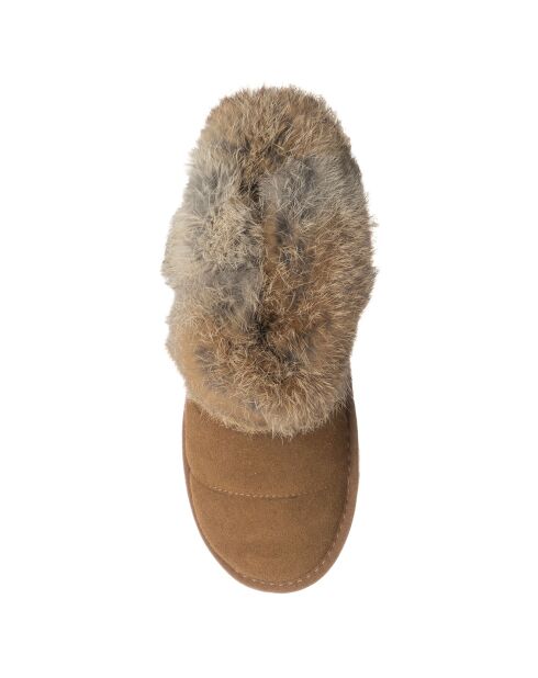 Boots fourrées en Velours de Cuir 941-24 camel