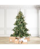 Sapin Vermont 210cm avec épines + pomme de pins - 530 LED - 1104 branches